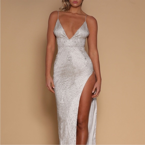 Dresses & Skirts - Gold Backless Sequin Maxi Dress
